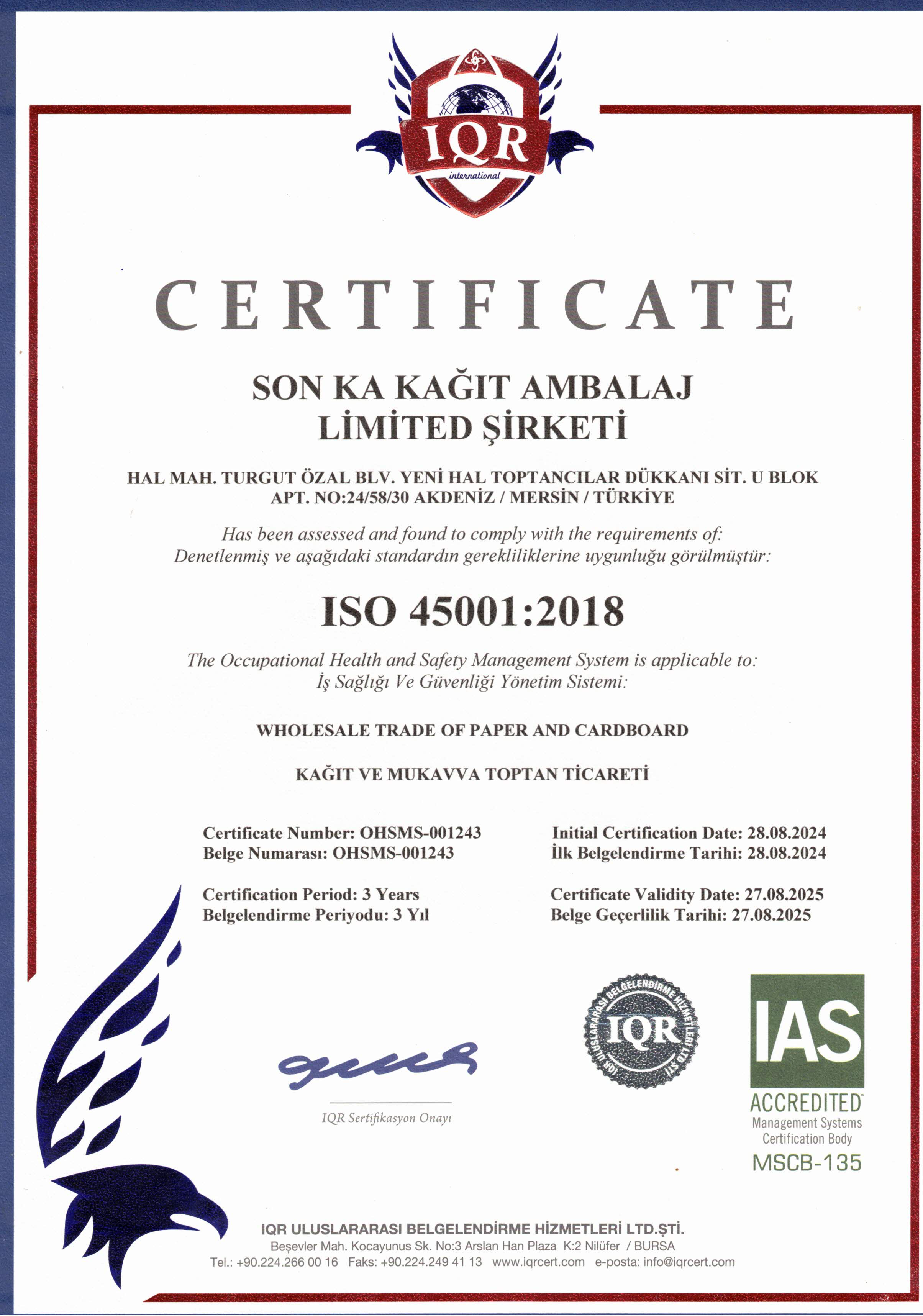 ISO 45001 2018